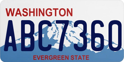 WA license plate ABC7360