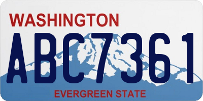 WA license plate ABC7361
