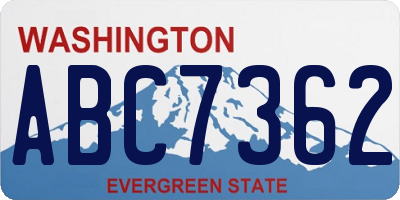 WA license plate ABC7362