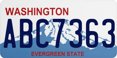 WA license plate ABC7363
