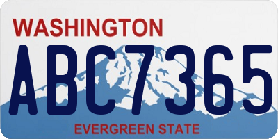 WA license plate ABC7365