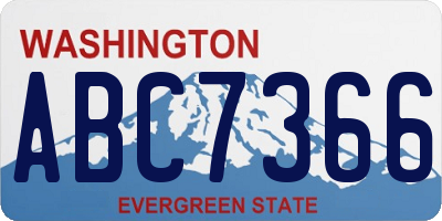 WA license plate ABC7366