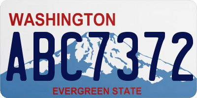 WA license plate ABC7372