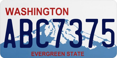 WA license plate ABC7375