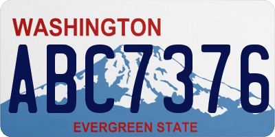 WA license plate ABC7376