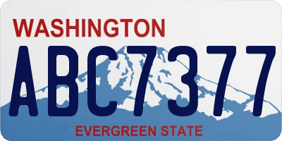 WA license plate ABC7377