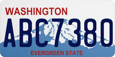 WA license plate ABC7380
