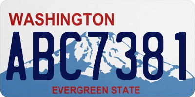WA license plate ABC7381