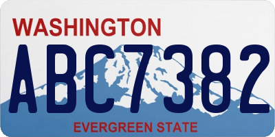 WA license plate ABC7382