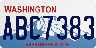 WA license plate ABC7383