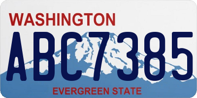 WA license plate ABC7385