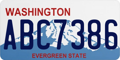 WA license plate ABC7386