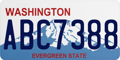 WA license plate ABC7388