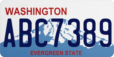WA license plate ABC7389
