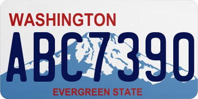 WA license plate ABC7390
