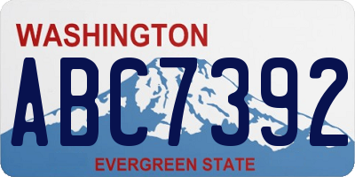 WA license plate ABC7392