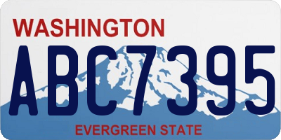 WA license plate ABC7395