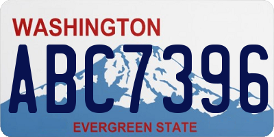 WA license plate ABC7396
