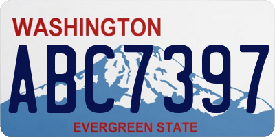 WA license plate ABC7397