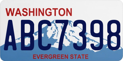 WA license plate ABC7398
