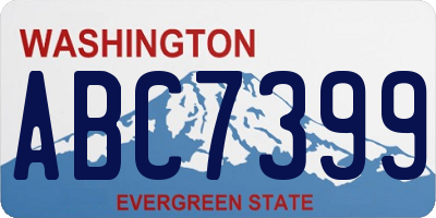 WA license plate ABC7399