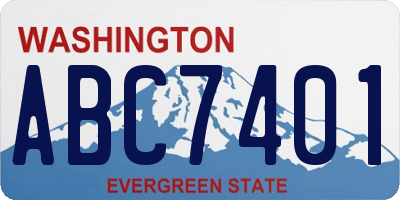 WA license plate ABC7401