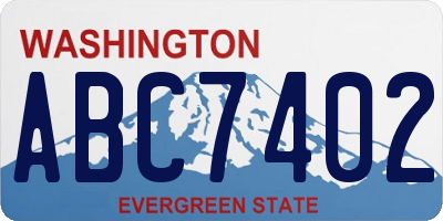 WA license plate ABC7402