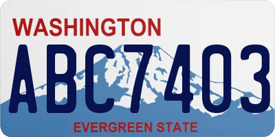 WA license plate ABC7403