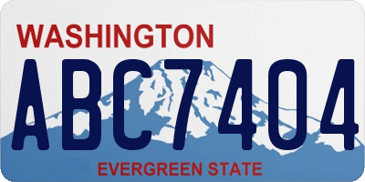 WA license plate ABC7404