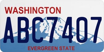 WA license plate ABC7407
