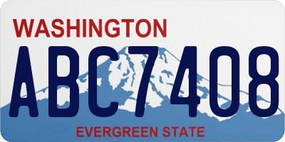 WA license plate ABC7408