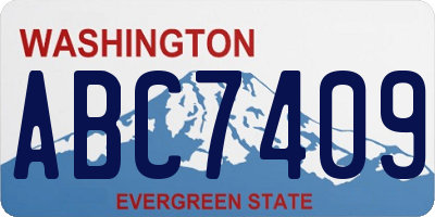 WA license plate ABC7409