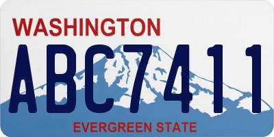 WA license plate ABC7411