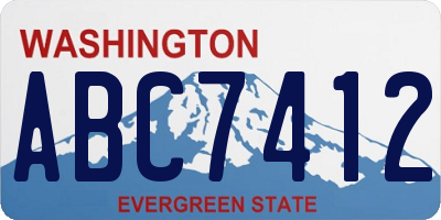 WA license plate ABC7412