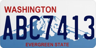 WA license plate ABC7413