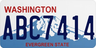 WA license plate ABC7414