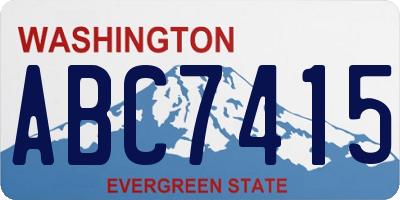 WA license plate ABC7415