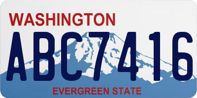 WA license plate ABC7416