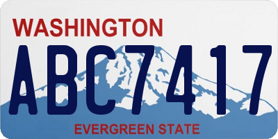 WA license plate ABC7417