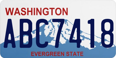 WA license plate ABC7418