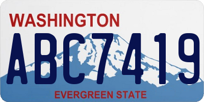 WA license plate ABC7419
