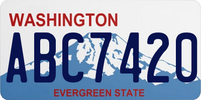WA license plate ABC7420