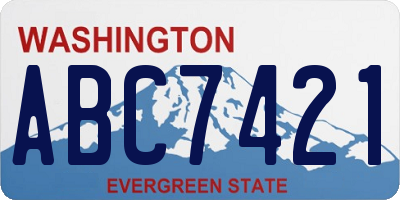 WA license plate ABC7421