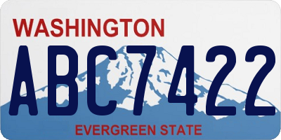WA license plate ABC7422
