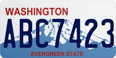 WA license plate ABC7423