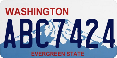 WA license plate ABC7424