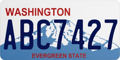 WA license plate ABC7427