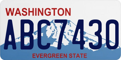 WA license plate ABC7430