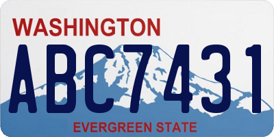 WA license plate ABC7431