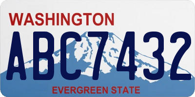 WA license plate ABC7432